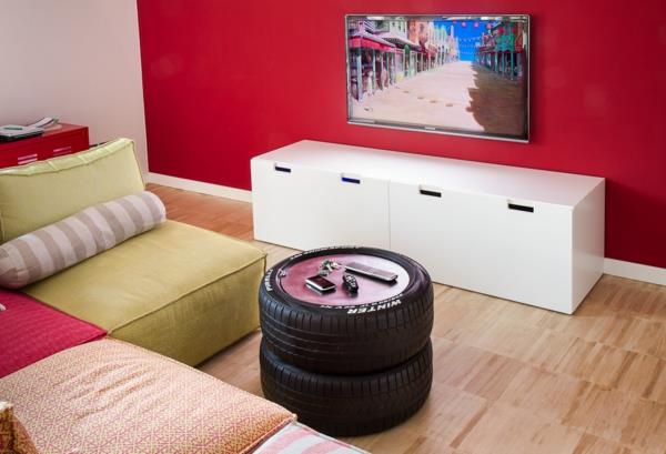 DIY έπιπλα αυτοκινήτου ελαστικά τραπεζάκι σαλονιού