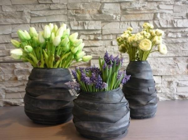 Έπιπλα DIY από ελαστικά αυτοκινήτου γλάστρα ανακύκλωσης ελαστικών αυτοκινήτου