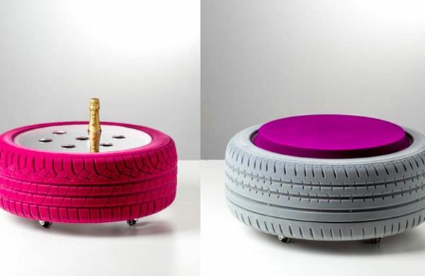 Έπιπλα DIY από ελαστικά αυτοκινήτου ελαστικά αυτοκινήτου ανακύκλωση γυναικείων χρωμάτων