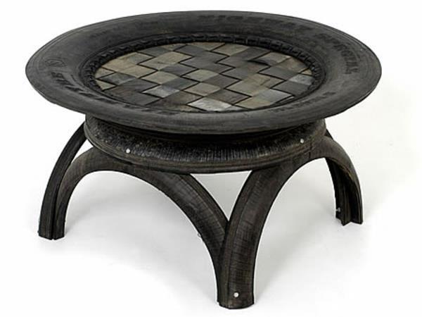 DIY έπιπλα αυτοκινήτου ελαστικά καφέ τραπεζάκια καφέ