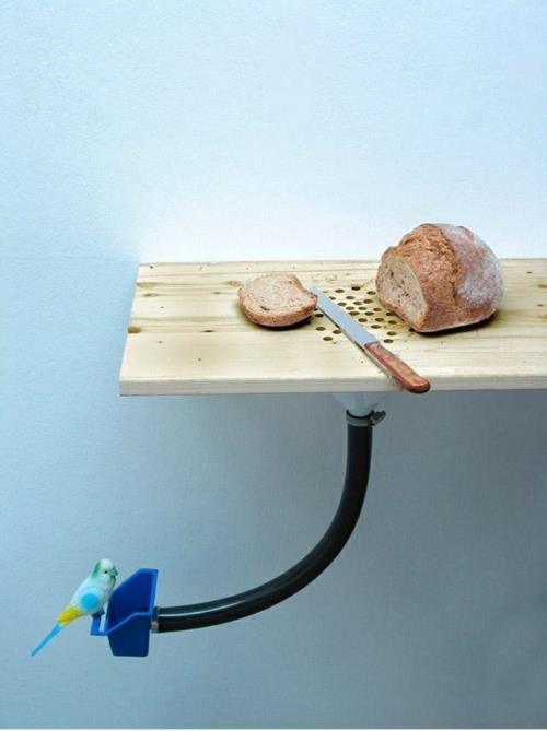 Έργα DIY από υφιστάμενα υφάσματα που σερβίρουν ζωοτροφές πουλιών