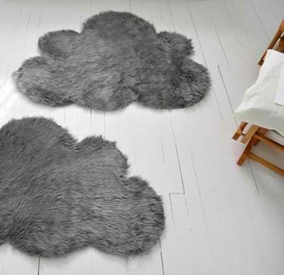DIY χαλιά και πατάκια γούνινα γκρι σύννεφα