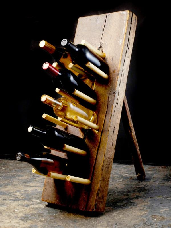 Ράφια κρασιού φυσικού ξύλου, ανεξάρτητη βάση