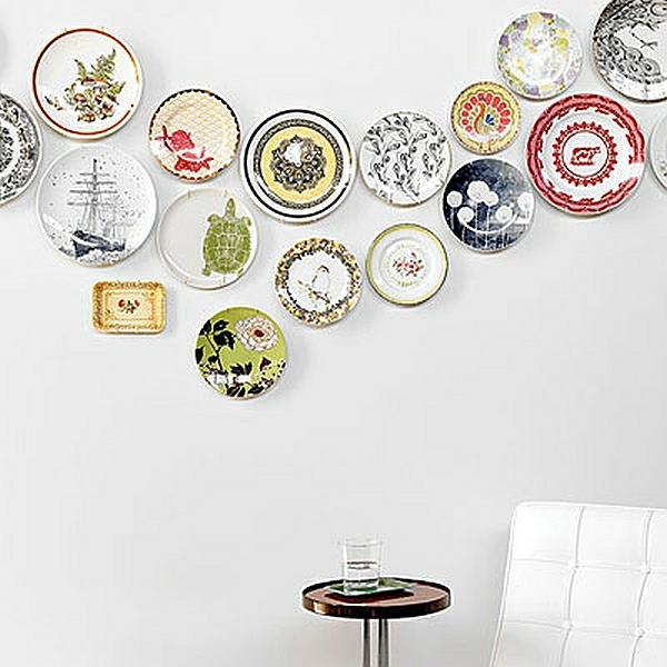 DIY σπιτικές ιδέες πιάτων ενδιαφέρουσα διακόσμηση τοίχου