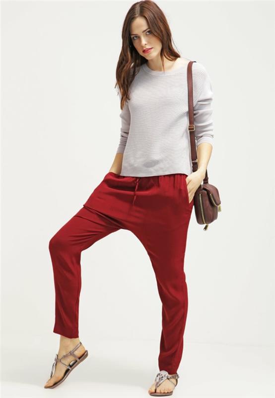 Γυναικεία παντελόνια κόκκινες τάσεις μόδας 2016 παντελόνι χαρέμι