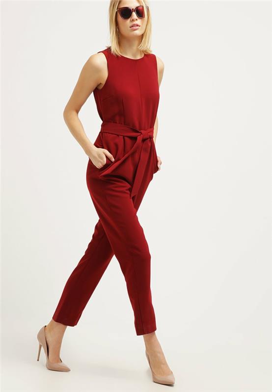 Γυναικεία παντελόνια κόκκινες τάσεις μόδας 2016 κόκκινη ολόσωμη φόρμα