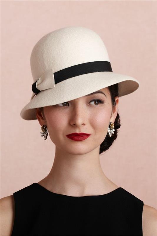 Γυναικεία καπέλα Γυναικείες συμβουλές μόδας και στυλ μαύρο και άσπρο γυναικείο καπέλο