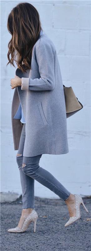 Γυναικείο παλτό street fashion χειμερινές γυναίκες