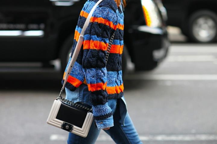 Γυναικείο πουλόβερ ριγέ μοτίβο χρωματιστές τάσεις 2016 casual μόδα