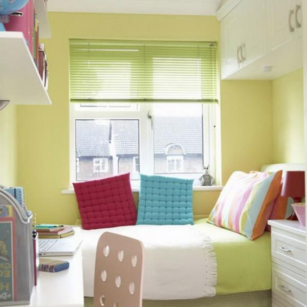 Σχεδιάστε πλήρως το υπνοδωμάτιο πράσινο κίτρινο μπλε κόκκινο χρώματα