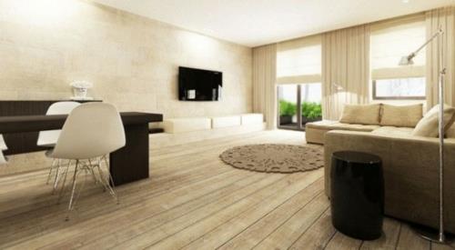 Επιπλώστε το σαλόνι με ελκυστικό ξύλινο δάπεδο μοντέρνο