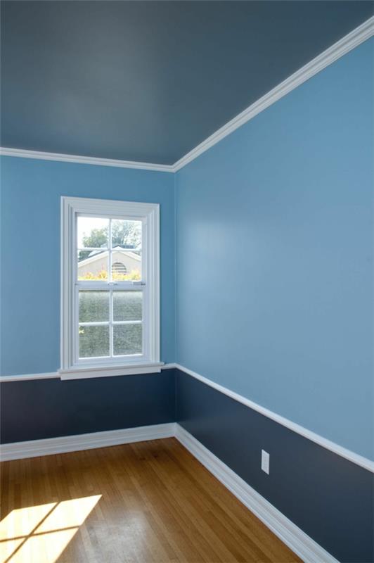 Χρωματίστε το ταβάνι Χρώμα οροφής σκούρο μπλε μονόχρωμο χρωματικό σχέδιο