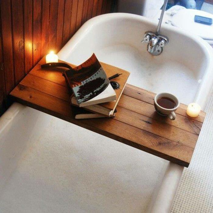 Μπανιέρα ράφι ντεκό ιδέες μπάνιου ράφι μπανιέρα ξύλινη σανίδα