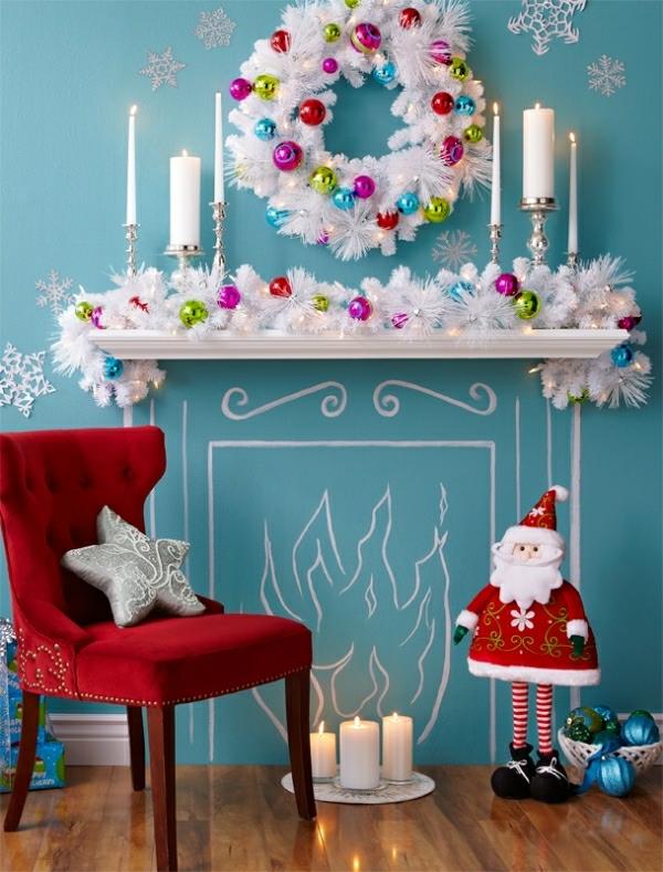 Διακοσμητική γιρλάντα με ασημένια Χριστουγεννιάτικα κεριά