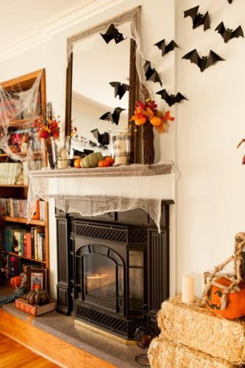 Ιδέες διακόσμησης για το Halloween διακοσμούν το κομμάτι του τζάμπα επιλέξτε πορτοκαλί και μαύρο