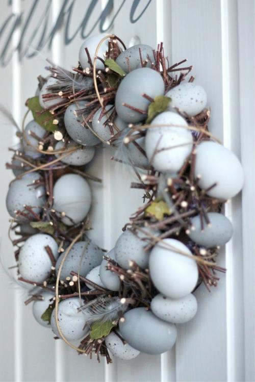 Ιδέες διακόσμησης για πασχαλινές διακοσμήσεις Πασχαλινά αυγά κλαδιά στεφάνων