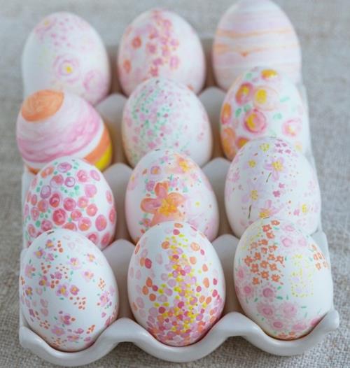 Ιδέες διακόσμησης για πασχαλινές διακοσμήσεις Πασχαλινά αυγά ωχρές αποχρώσεις συσκευασίας αυγών