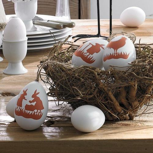 Ιδέες διακόσμησης για πασχαλινές διακοσμήσεις με κλαδιά φωλιάς πασχαλινών αυγών