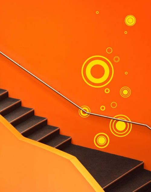 διακόσμηση για αυτοκόλλητα τοίχου πορτοκαλί τοίχοι διάδρομος