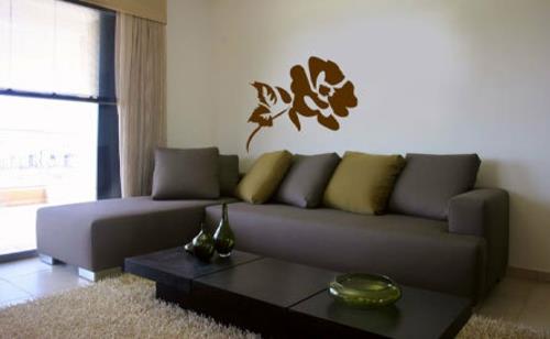 Διακόσμηση για αυτοκόλλητα τοίχου σαλόνι γκρι πράσινο μαξιλάρι καναπέ