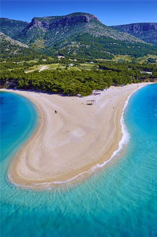 Η πιο όμορφη παραλία στην Ευρώπη Zlatni Rat Beach στην Κροατία ένα φυσικό φαινόμενο