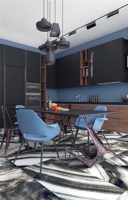Σχεδιαστική έμπνευση - μπλε καρέκλες και άλλες ιδέες στην κουζίνα