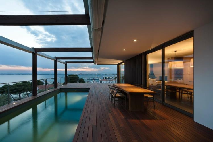 Σχεδιαστής μπαλκόνι ιδέες όμορφα μπαλκόνια με εξωτερική πισίνα