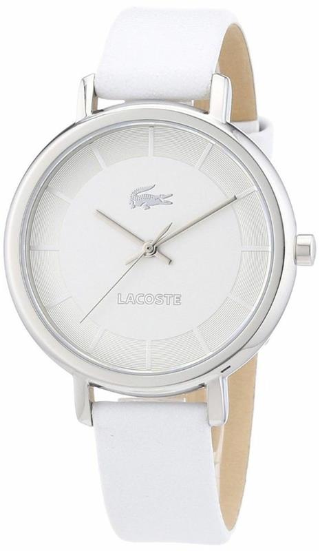 Γυναικεία ρολόγια σχεδιαστών Δερμάτινα ρολόγια χειρός Lacoste λευκά