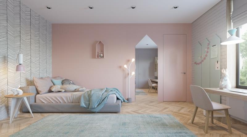 Ιδέες σχεδιαστών σχεδιασμός παιδικού δωματίου χρώματα τοίχου ροζ μοβ