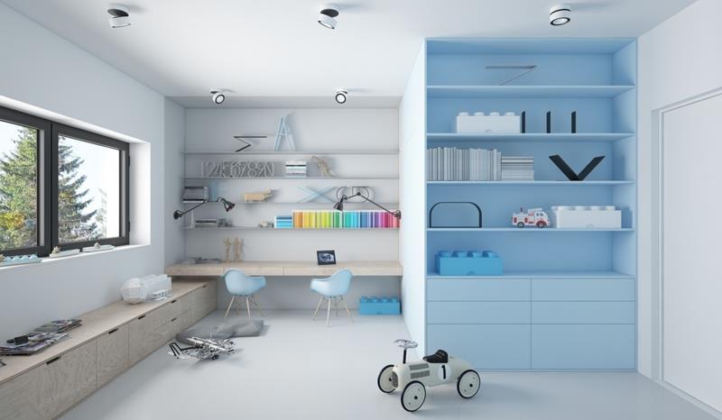 Ιδέες σχεδιαστών παιδικών σταθμών παιδικά δωμάτια αγόρια μπλε ράφι