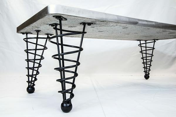 Επιτραπέζια πόδια σχεδιαστών σπιράλ βιομηχανικού στιλ υψηλής στιλπνότητας