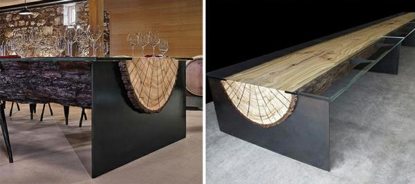 Σχεδιάστε τραπέζια με ξύλινα τραπέζια τραπεζάκια γερά