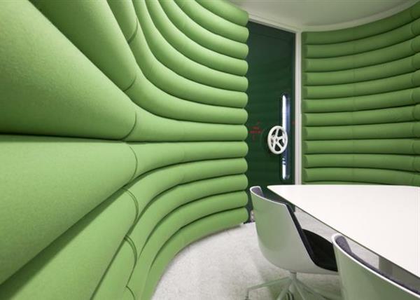 Τα κεντρικά γραφεία της Google στο Λονδίνο σχεδιάζουν μαλακά υφάσματα με πράσινο χρώμα
