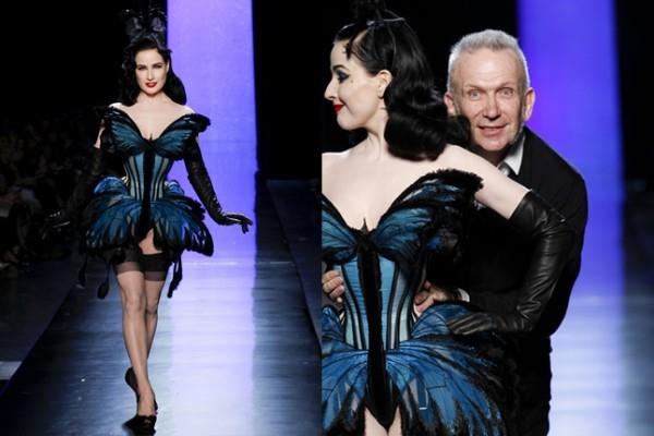 Η Dita von Teese με τον σχεδιαστή μόδας Jean-Paul Gaultier