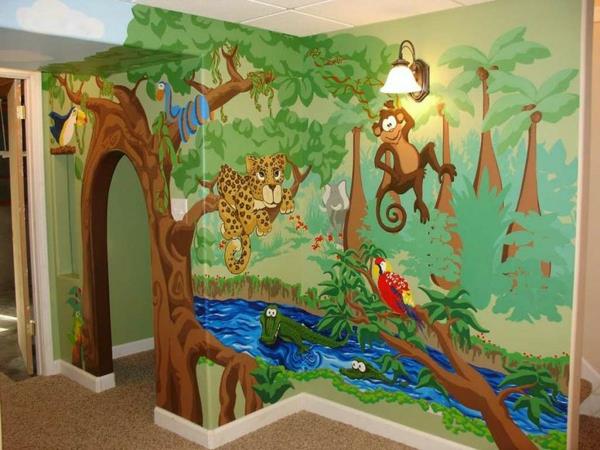 Jungle photo wallpaper παιδική ταπετσαρία σχεδιασμός παιδικών δωματίων ζώων