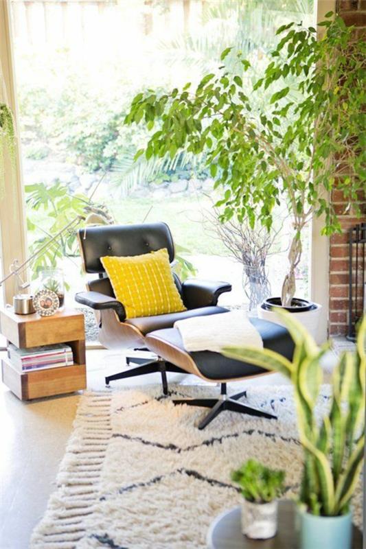 Δερμάτινα φυτά εσωτερικής πολυθρόνας Eames Lounge Chair