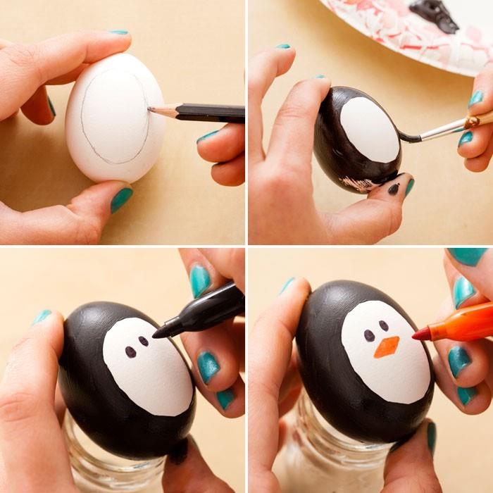 Τα αυγά βάφουν πρόσωπα πασχαλινά αυγά κάνουν αυγά με πρόσωπα ζωγραφίζουν πασχαλινές διακοσμήσεις μόνοι σας πιγκουίνοι