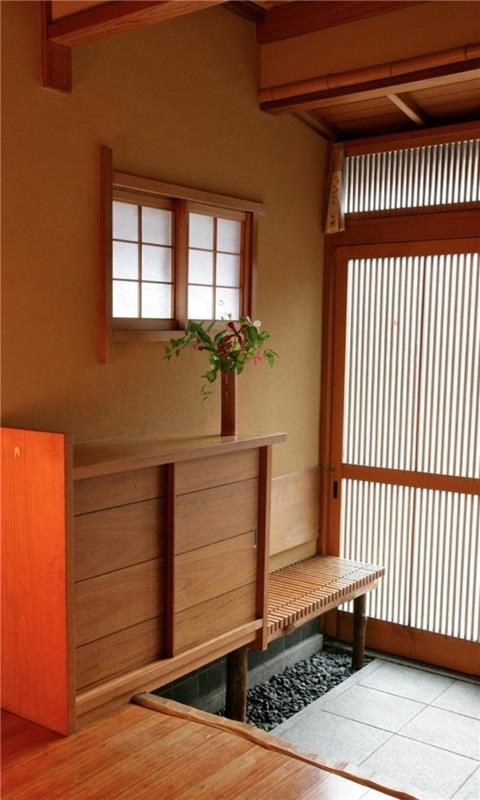 Παραδείγματα επίπλωσης σε ξύλο και πέτρα σε ιαπωνικό στιλ