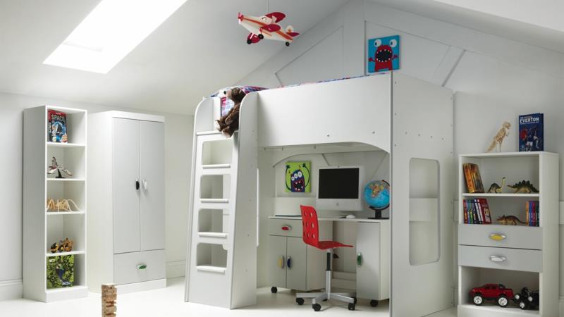 Ιδέες επίπλωσης παιδικό δωμάτιο αγόρι τελείως λευκό