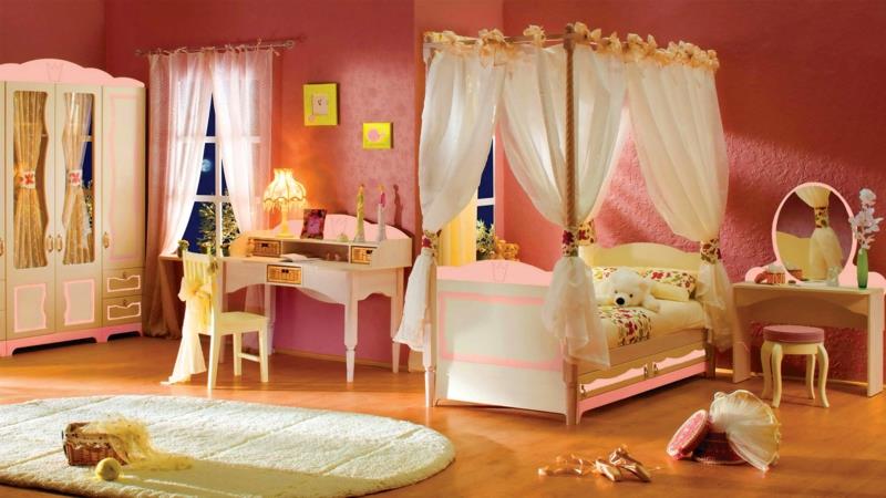 Ιδέες επίπλωσης σχεδιασμός παιδικών δωματίων κοριτσίστικα παιδικά δωμάτια κρεβάτι με ουρανό