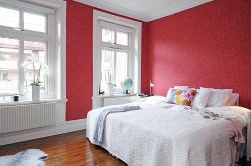 Ιδέες επίπλωσης Σουηδική διακόσμηση κόκκινου τοίχου