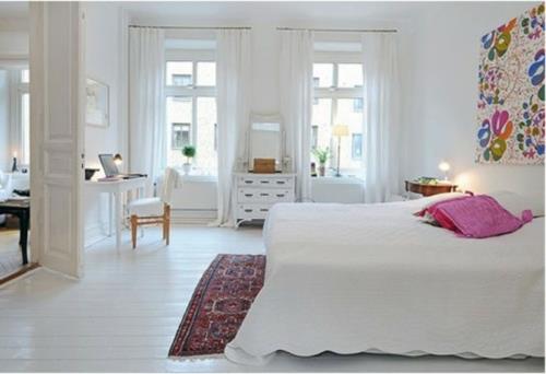 Ιδέες επίπλωσης Σουηδική διακόσμηση σπιτιού λευκό υπνοδωμάτιο