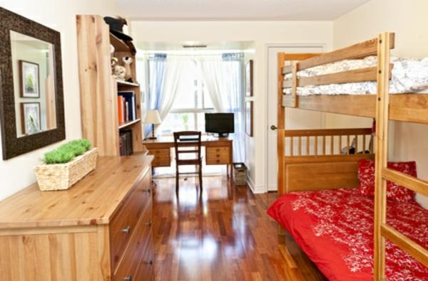 Ιδέες επίπλωσης για το δωμάτιο νεότητας ξύλινο κρεβάτι σοφίτας με σκάλες
