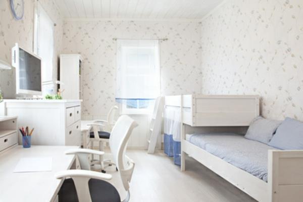 Οι ιδέες επίπλωσης για το νεανικό δωμάτιο χρησιμοποιούν χώρο λευκού χρώματος