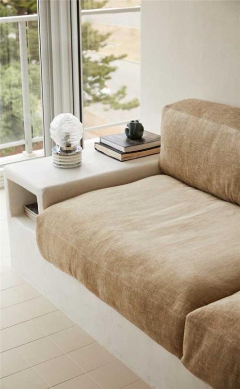 Ελεφαντόδοντο - καναπές για το σχεδιασμό του καθιστικού