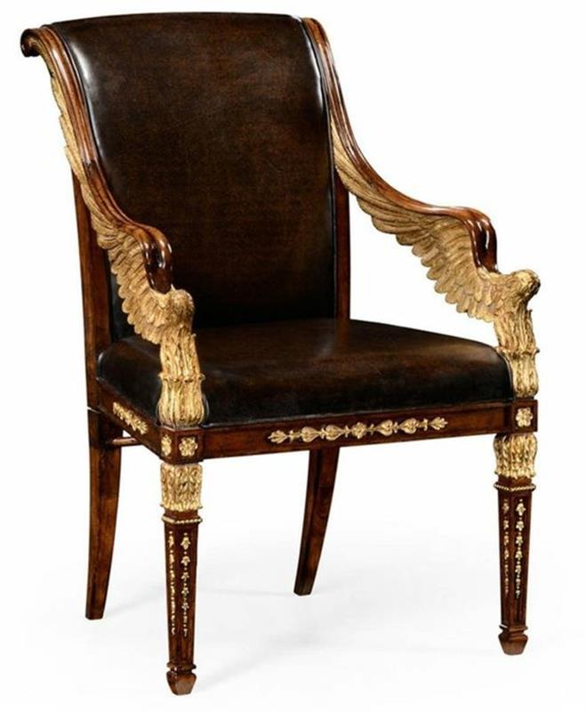 ιδέες εσωτερικού σχεδιασμού αυτοκρατορίας δερμάτινη ξύλινη καρέκλα