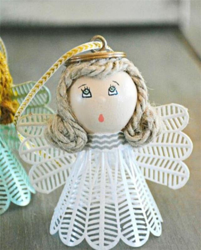 Tinker angel φτερά με χάρτινα πιάτα φτιάχνουν χριστουγεννιάτικα στολίδια από σαΐτα