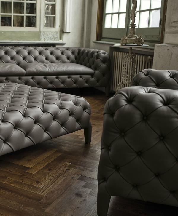 σχεδιασμός επίπλων γκρι δερμάτινη πολυθρόνα καναπές καναπέ