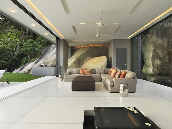 Συναρπαστικός σχεδιασμός από καναπέ με γωνιακό σαλόνι από άκρη σε άκρη