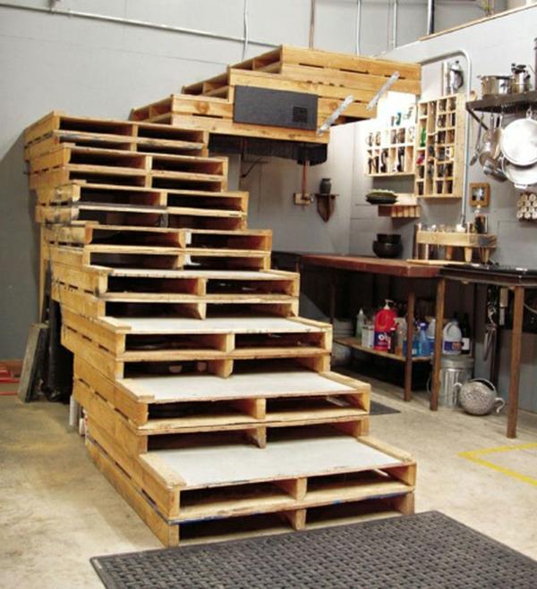 ξύλινες παλέτες ανακυκλώνουν σκάλες επίπλων κήπου
